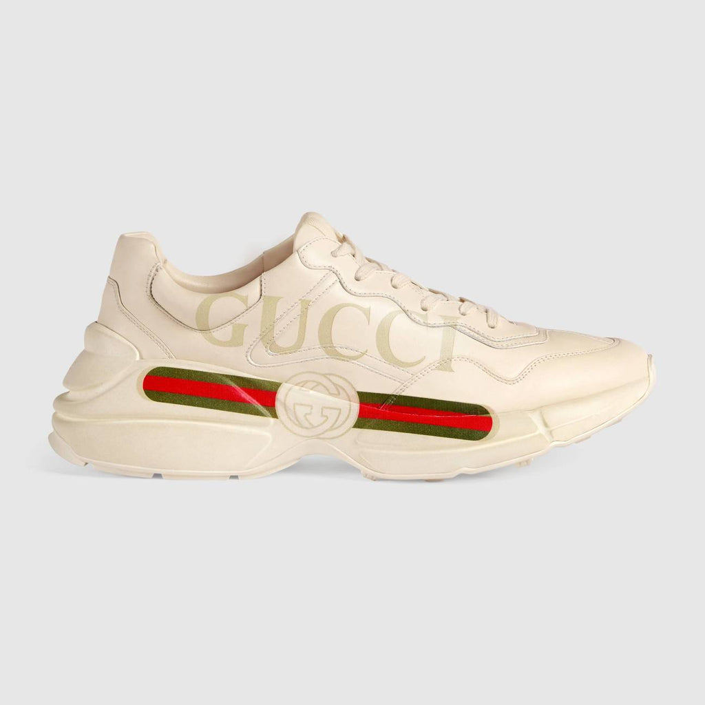 Baskets en cuir Rhyton avec logo Gucci