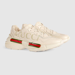 Baskets en cuir Rhyton avec logo Gucci