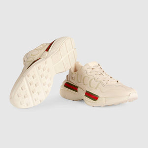 Baskets en cuir Rhyton avec logo Gucci